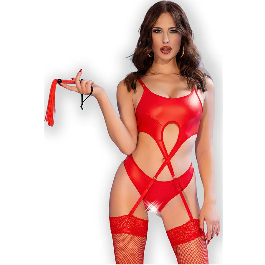 CHILIROSE - CR 4625 SET FOUR PIECES CROTCHLESS RED