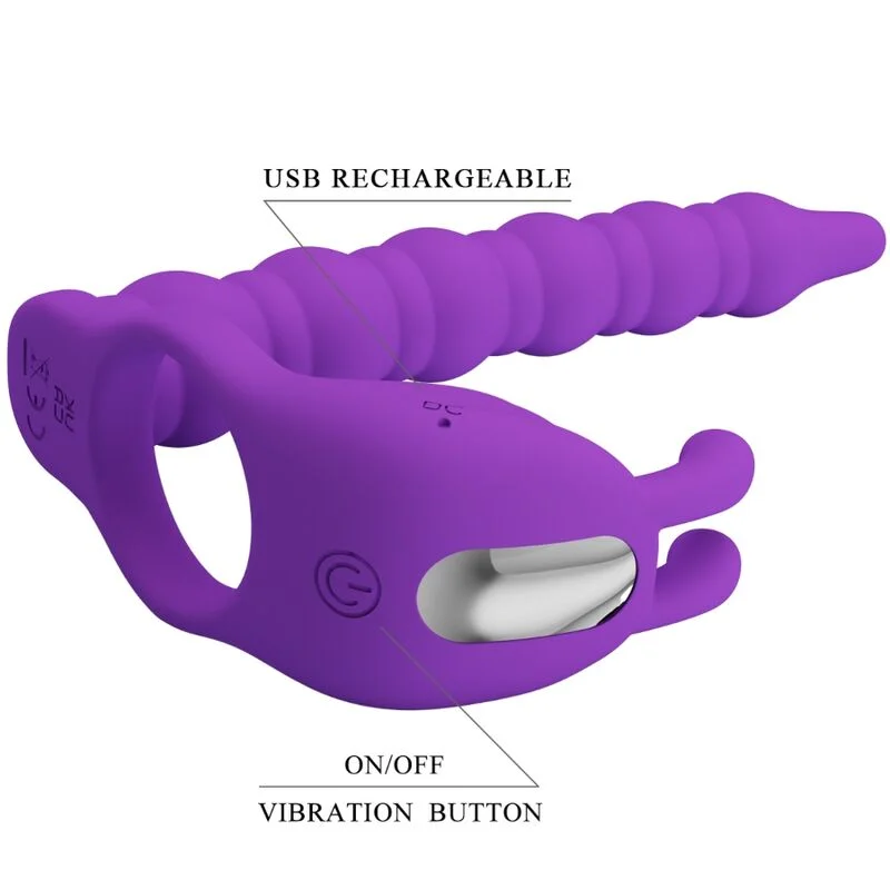 Pretty Love - Blackney Anneaux Pénis Avec Plug Vibrateur - Image 6