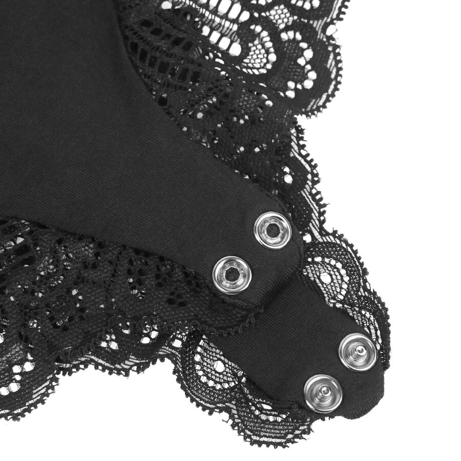 SUBBLIME - BLACK FLORAL LACE DETAIL TEDDY - Image 18