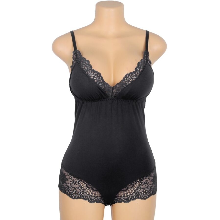 SUBBLIME - BLACK FLORAL LACE DETAIL TEDDY - Image 7