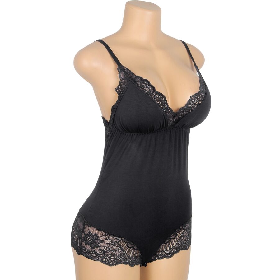 SUBBLIME - BLACK FLORAL LACE DETAIL TEDDY - Image 8