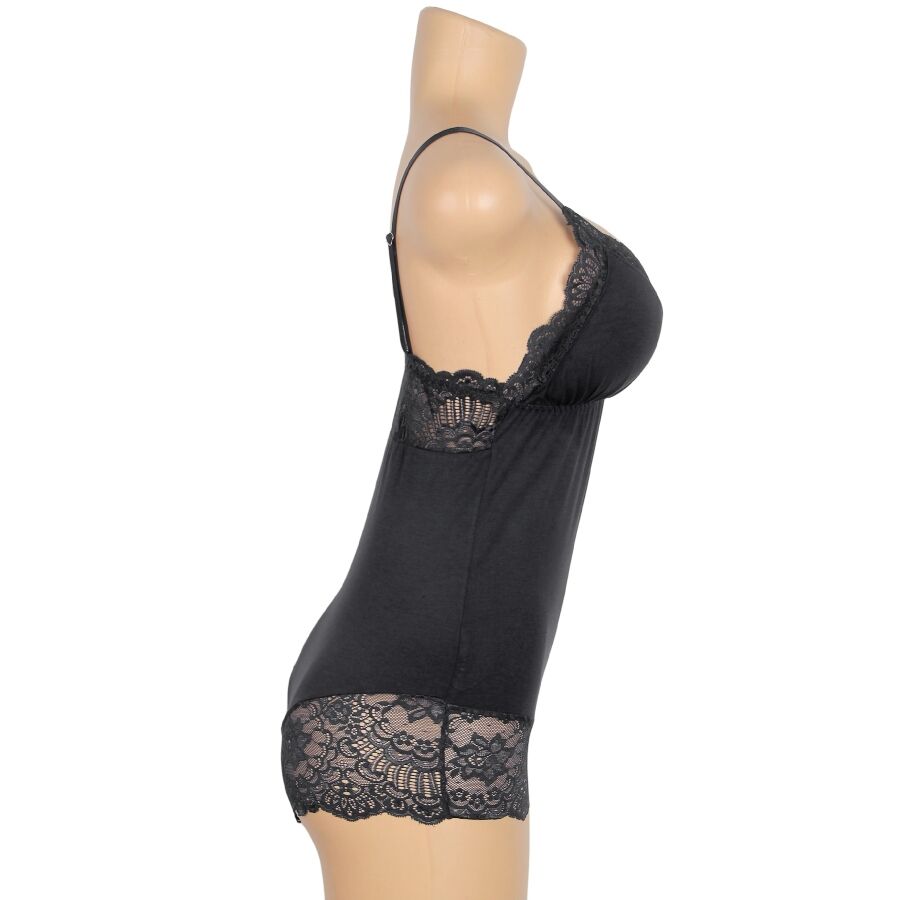 SUBBLIME - BLACK FLORAL LACE DETAIL TEDDY - Image 9