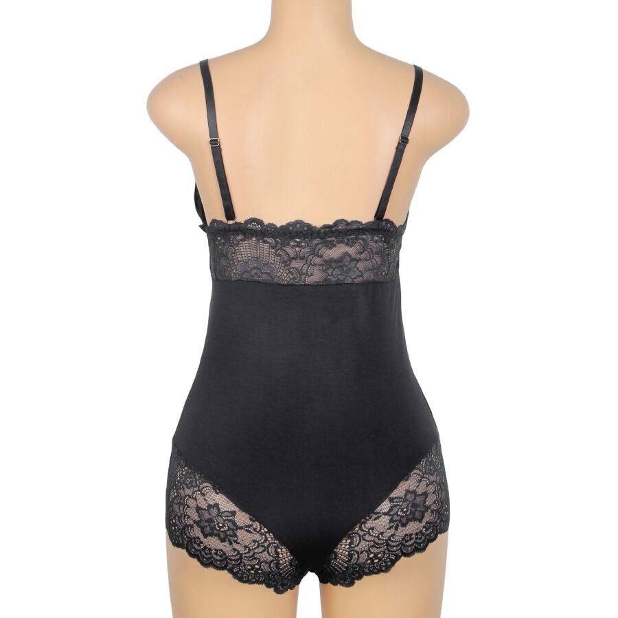 SUBBLIME - BLACK FLORAL LACE DETAIL TEDDY - Image 10