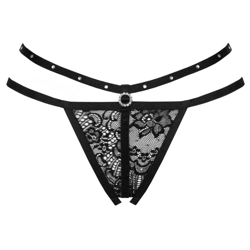 LIVCO CORSETTI FASHION - STRING NOMADE SANS CROTCHLESS NOIR - Image 4