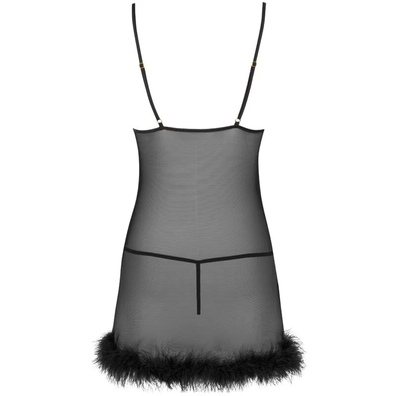 Livco Corsetti Fashion - Ensemble Zerunam Babydoll + String Noir - Image 5