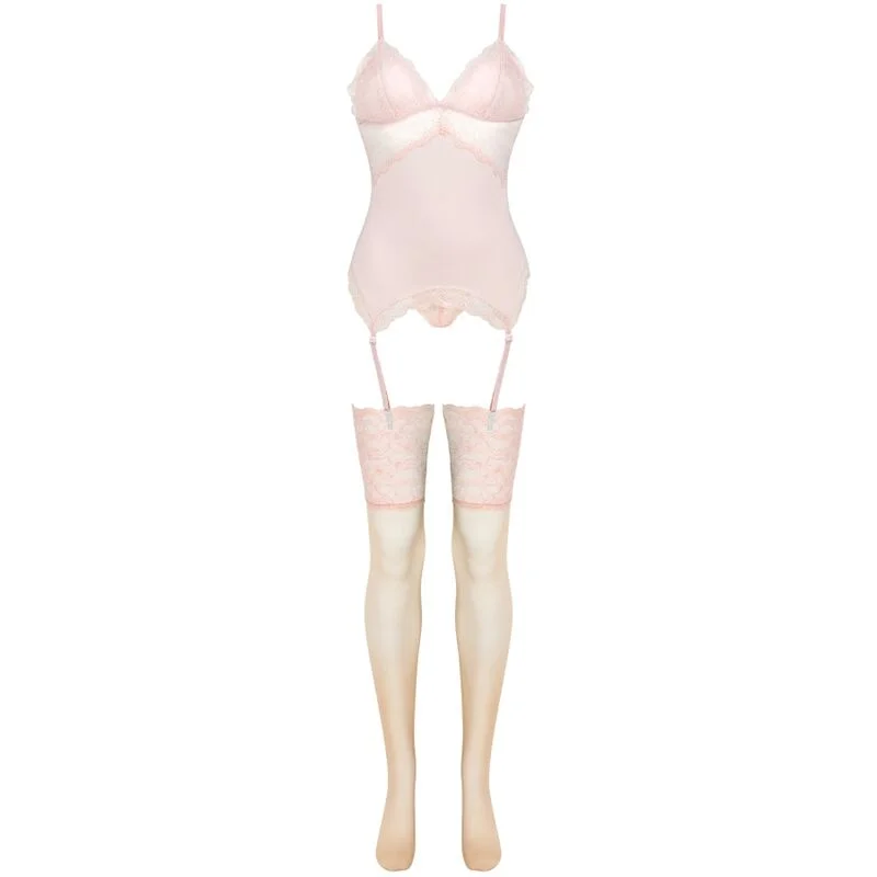 LIVCO CORSETTI FASHION - PERSINNE PEACH SET CORSET + PANTY + STOCKINGS - Image 4