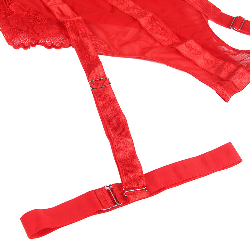 SUBBLIME - TEDDY AVEC JARRETIÈRE DÉTAIL POITRINE ROUGE - Image 9