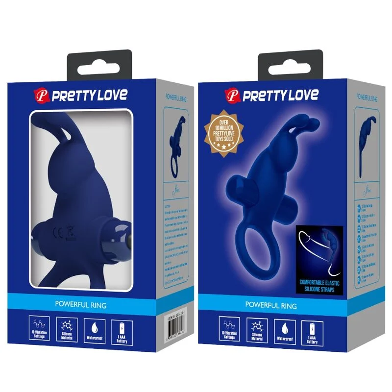 PRETTY LOVE - JIRO RABBIT RING WITH VIBRATION BLUE - Image 10