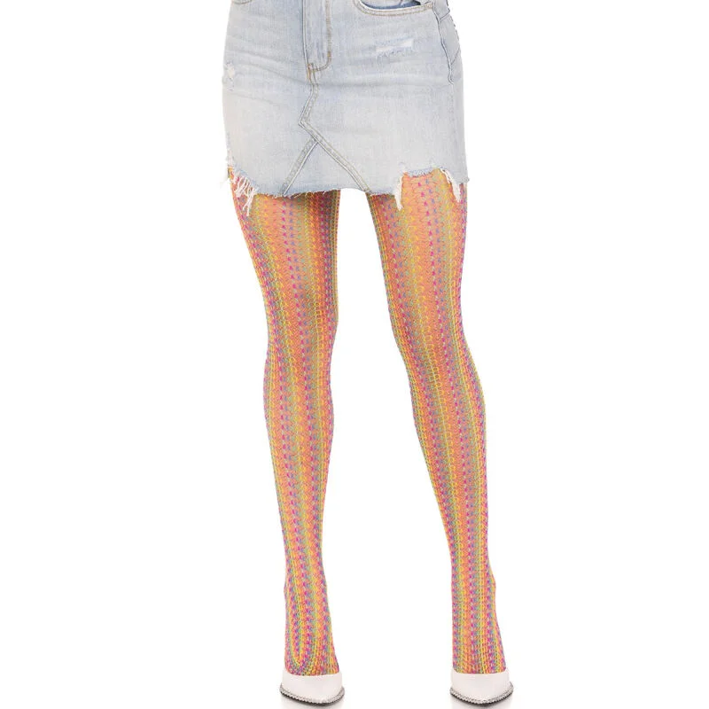 Leg Avenue - Bas Au Crochet Multicolore