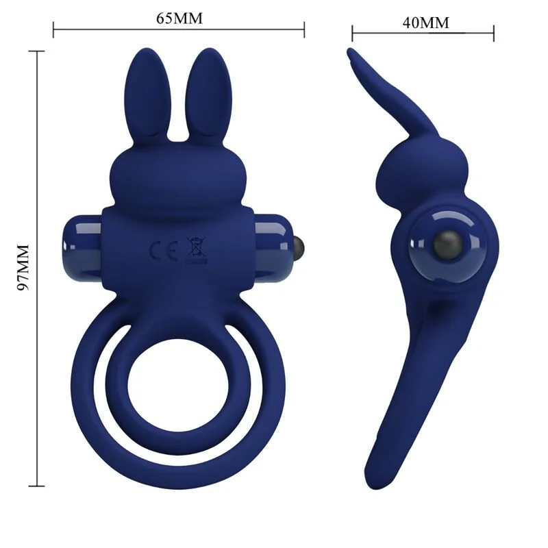 Pretty Love - Darey Double Anneau Vibrant Lapin Bleu - Image 7
