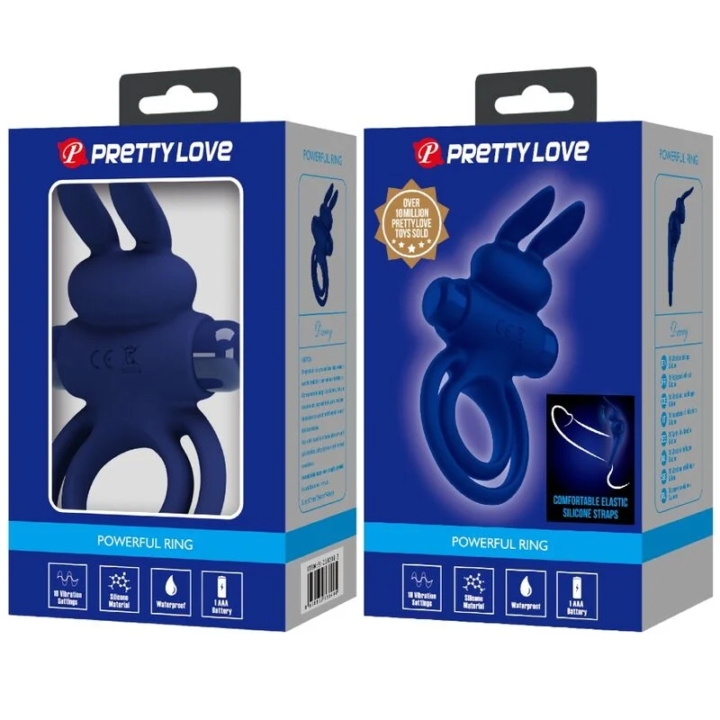 Pretty Love - Darey Double Anneau Vibrant Lapin Bleu - Image 10