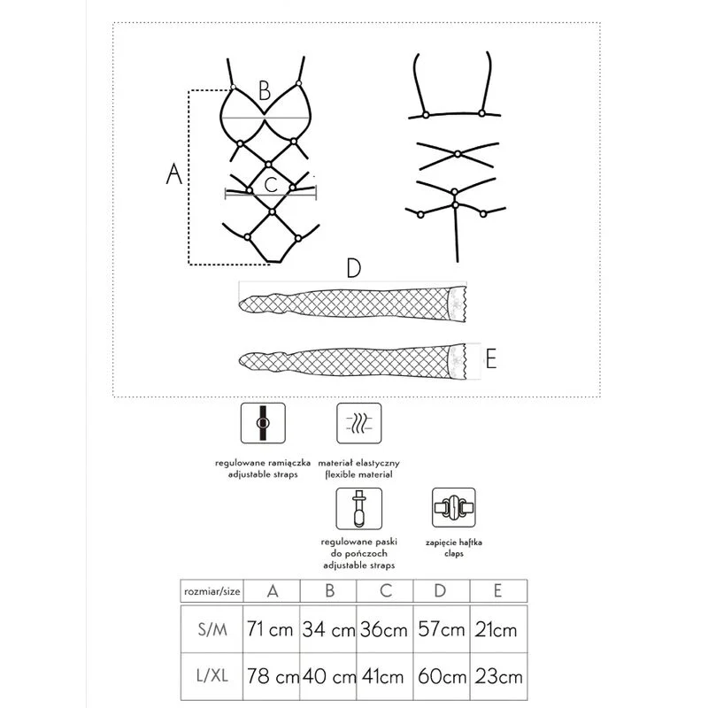 LIVCO CORSETTI FASHION - THIARA LC 20213 ENSEMBLE CORPS + BAS NOIR L/XL - Image 9