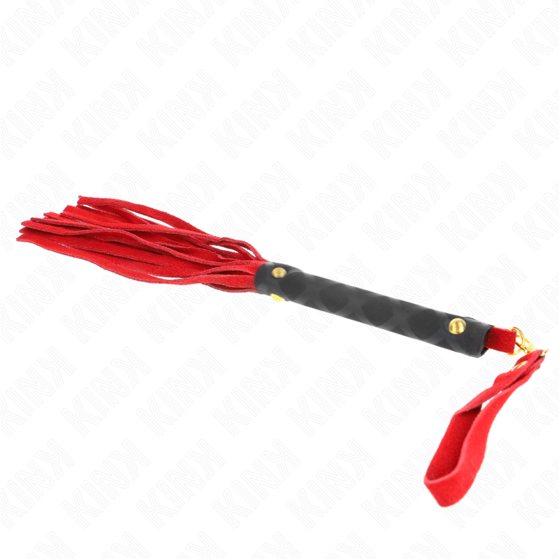 KINK - MINI FOUET DAIM ROUGE 30 CM - Image 6