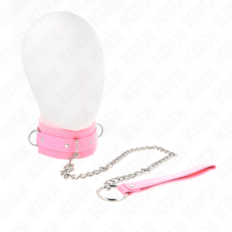 Kink - Collier Avec Laisse 65 Cm Avec Restrictions Rose 36-42 Cm X 5,5 Cm