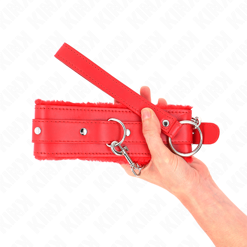 KINK - COLLAR WITH LEASH 65 CM WITH RESTRICTIONS RED 36-42 CM X 5.5 CM - Image 6