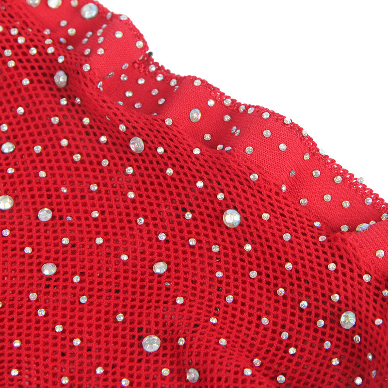 SUBBLIME - 952181 BODYSTOCKING RESILLE AVEC GANTS ET DIAMANTS ROUGE TAILLE UNIQUE - Image 5