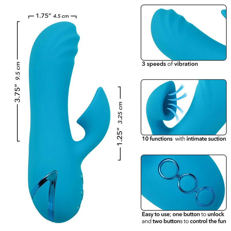 CALEXOTICS - SUNSET BEACH SEDUCER VIBRATEUR & STIMULATEUR 10 FONCTIONS BLEU - Image 9