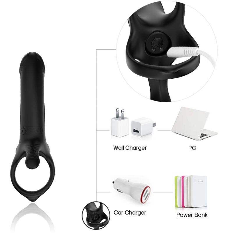 Armony - Gode Avec Anneau Et Vibrateur Noir - Image 11