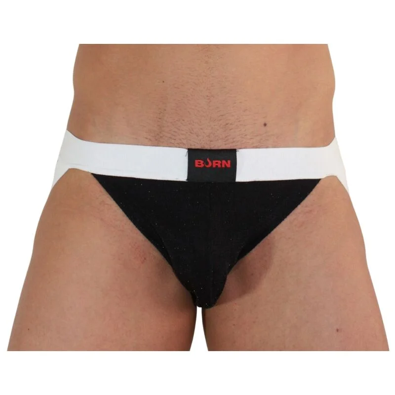 BURN - 004 JOCK SHINY BLACK / WHITE