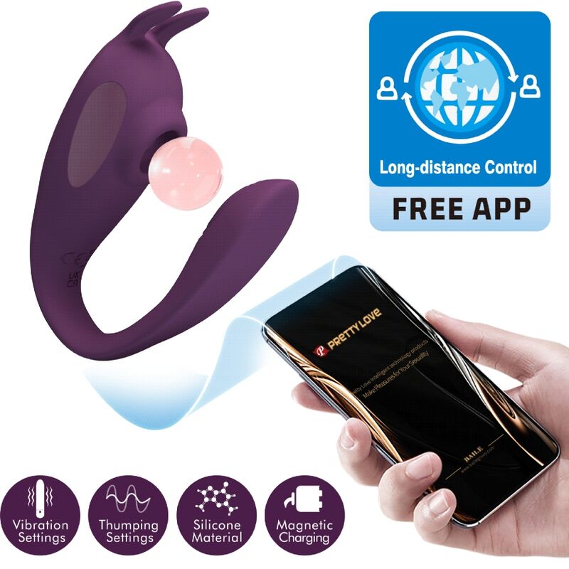 PRETTY LOVE - STIMULATEUR ET VIBRATEUR SHEY APPLICATION GRATUITE LONGUE DISTANCE VIOLET - Image 9