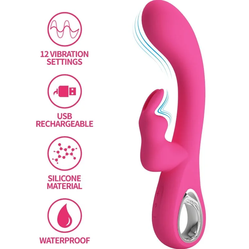 Pretty Love - Vibrateur Novak Rabbit 12 Vibrations Rose - Image 3