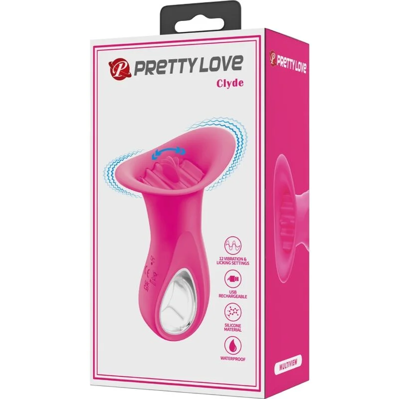 PRETTY LOVE - CLYDE ORAL VIBRATOR VIBRATING TONGUE 12 VIBRATIONS PINK - Image 11