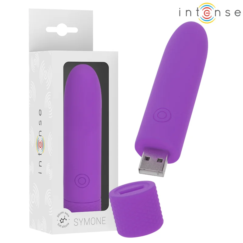 INTENSE - SYMONE BULLET VIBRERENDE OPLADBARE USB 8 VIBRATIES PAARS 10 X 2,2 CM