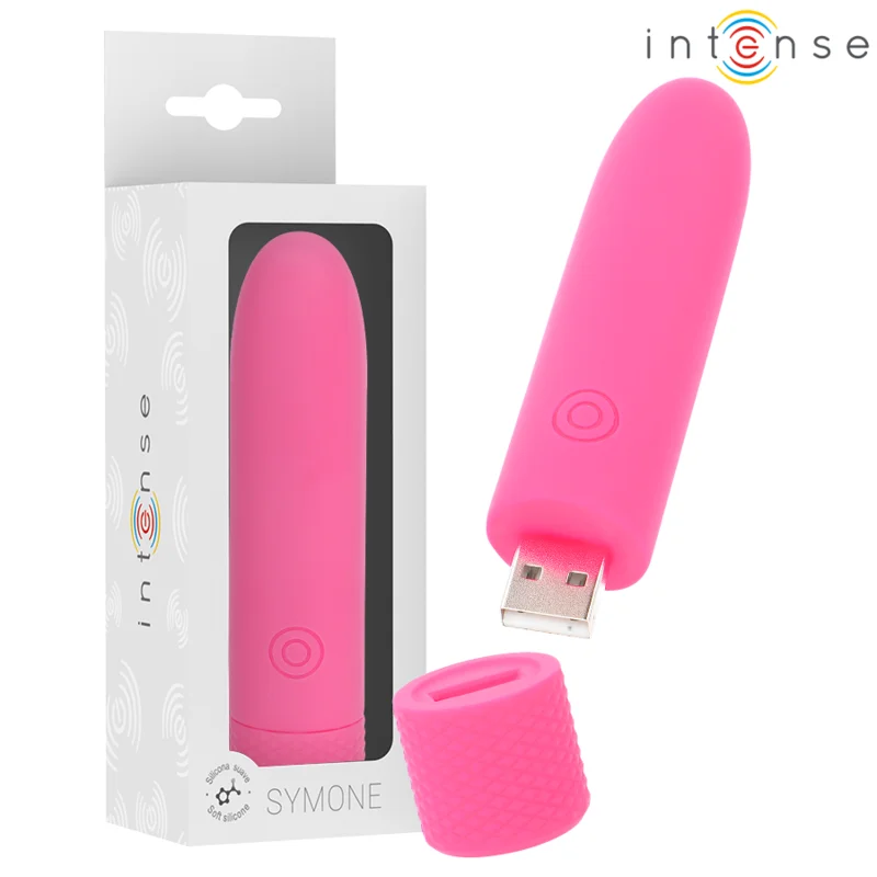 INTENSE - SYMONE BULLET VIBRANT OPLAADBAAR USB 8 VIBRATIES ROZE 10 X 2,2 CM