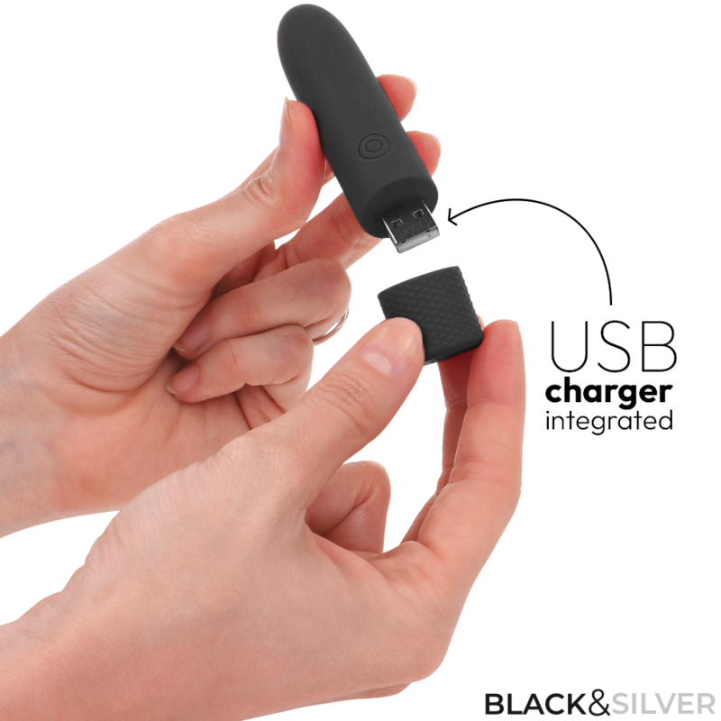BLACK & SILVER - GERI BULLET VIBRANT RECHARGEABLE USB 8 VIBRATIONS NOIR 10 X 2,2 CM - Image 5