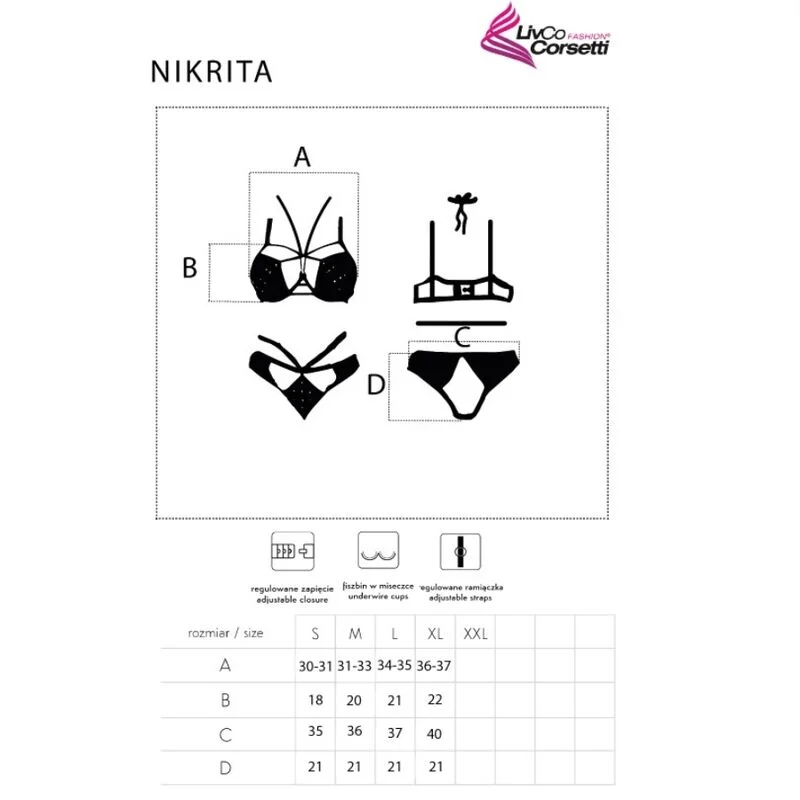 Livco Corsetti Fashion - Nikrita Lc 90647 Soutien-Gorge + Culotte Noir Xl - Image 5