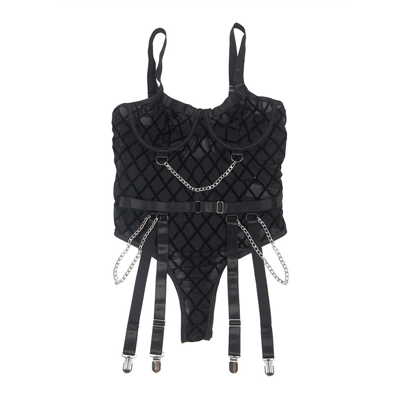 SUBBLIME - 9542277 BODY AVEC CHAÎNES + PORTE-JARRETELLES NOIR L/XL - Image 6