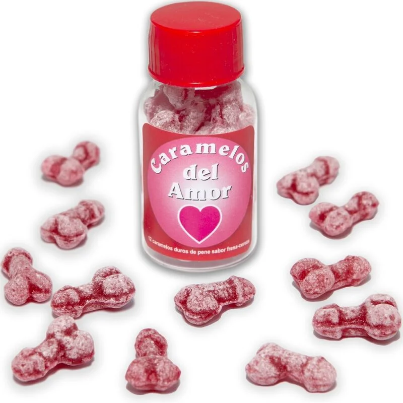 Diablo Picante - 12 Bonbons Damour En Forme De Pénis Fraise/Cerise