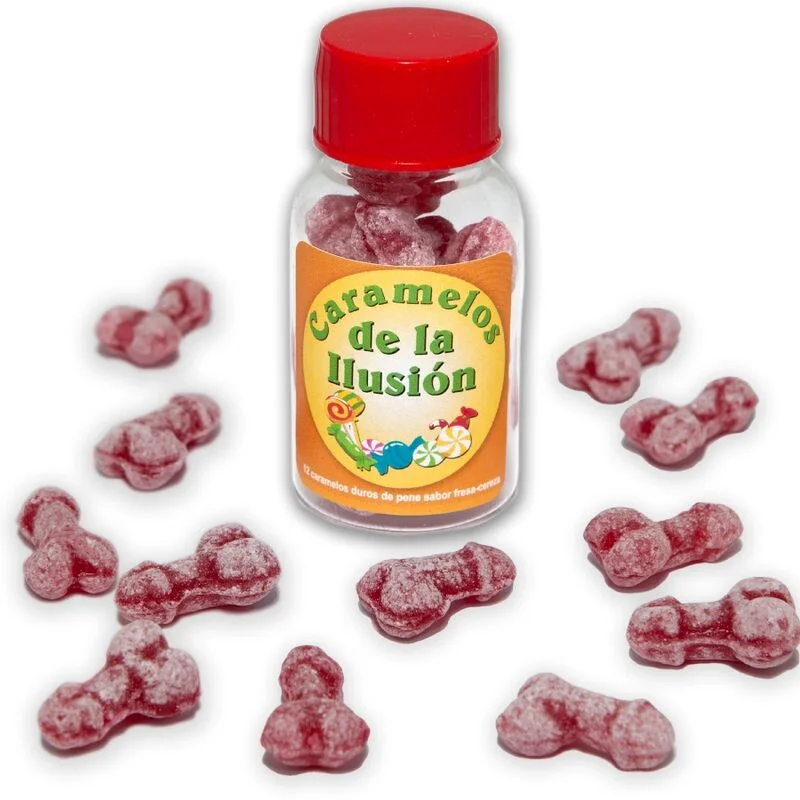 Diablo Picante - 12 Bonbons Illusions En Forme De Pénis Fraise/Cerise