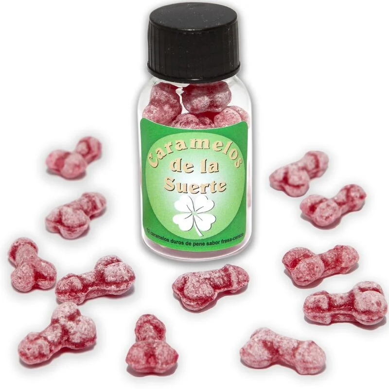 Diablo Picante - 12 Bonbons Porte-Bonheur En Forme De Pénis Fraise/Cerise
