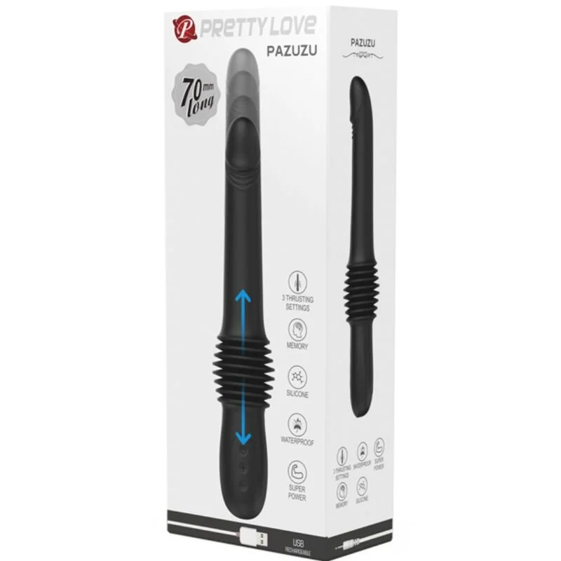 PRETTY LOVE - VIBRATOR PAZUZU 3 STANDEN VAN DRUK ZWART - Image 9
