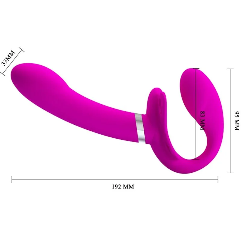 PRETTY LOVE - VALERIE DOUBLE STRAP-ON VIBRATOR 12 VIBRATIONS PURPLE - Image 5