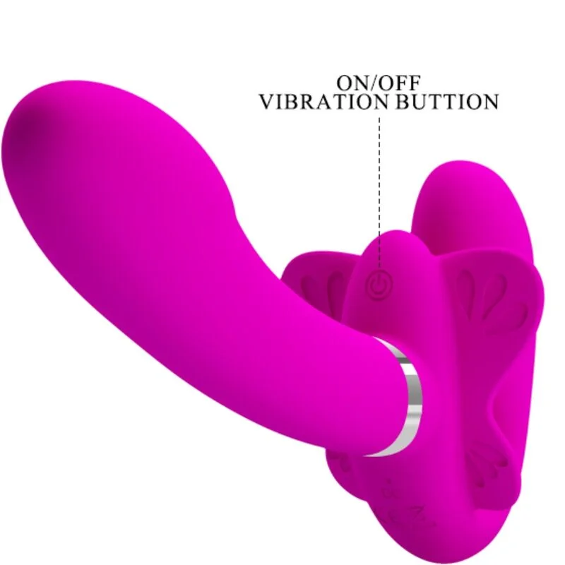PRETTY LOVE - VALERIE DOUBLE STRAP-ON VIBRATOR 12 VIBRATIONS PURPLE - Image 7