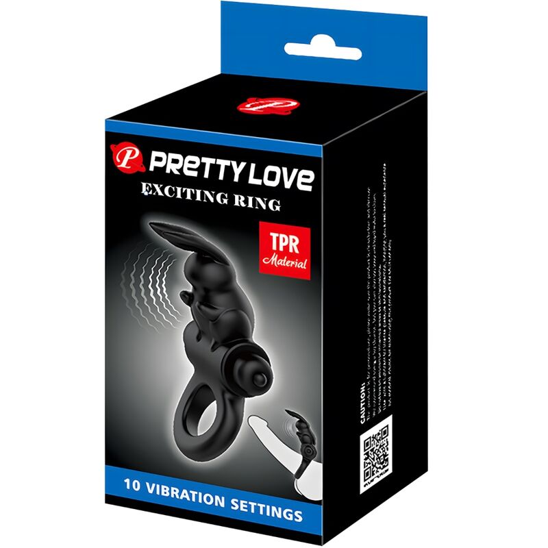 PRETTY LOVE - ANNEAU VIBRATEUR EXCITANT RABBIT 10 VIBRATIONS NOIR - Image 7