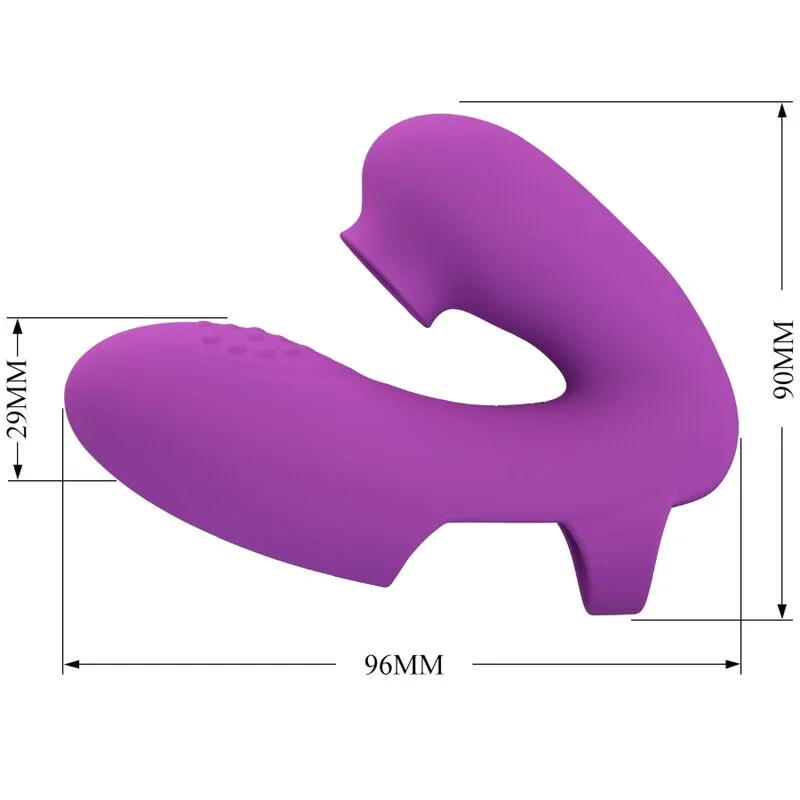 PRETTY LOVE - ATHENA FINGER VIBRATOR WITH CLITORIS STIMULATOR PURPLE - Image 5