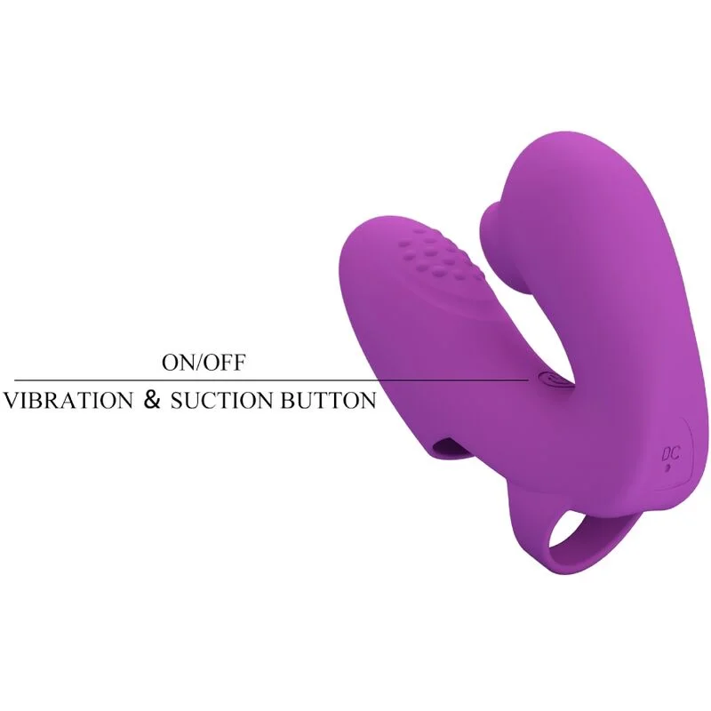 PRETTY LOVE - ATHENA FINGER VIBRATOR WITH CLITORIS STIMULATOR PURPLE - Image 6