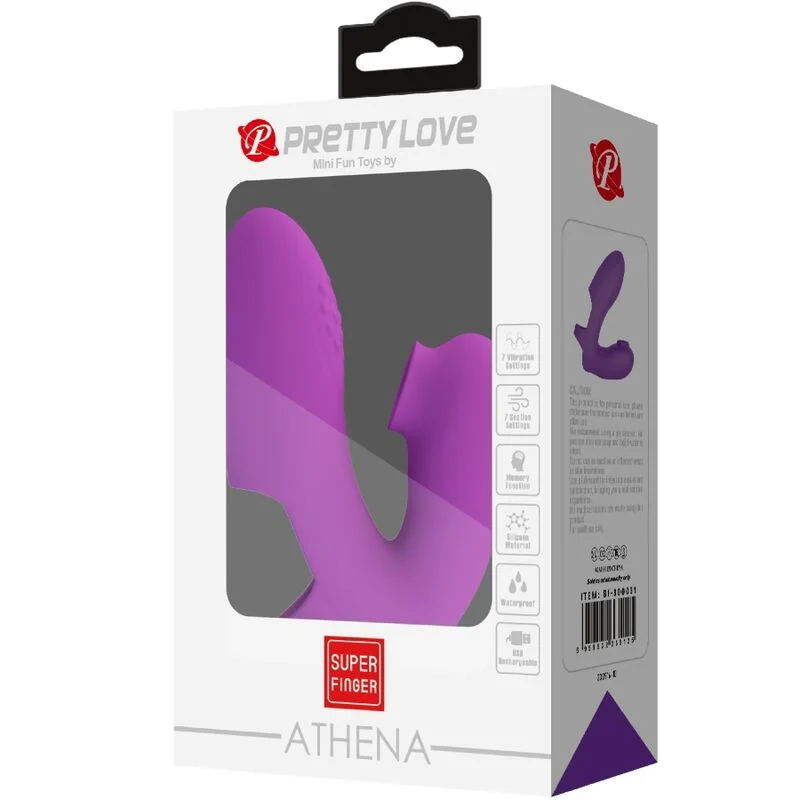 PRETTY LOVE - ATHENA FINGER VIBRATOR WITH CLITORIS STIMULATOR PURPLE - Image 8