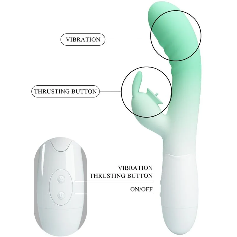 PRETTY LOVE - CERBERUS RABBIT VIBRATOR 3O VIBRATIONS GREEN - Image 7