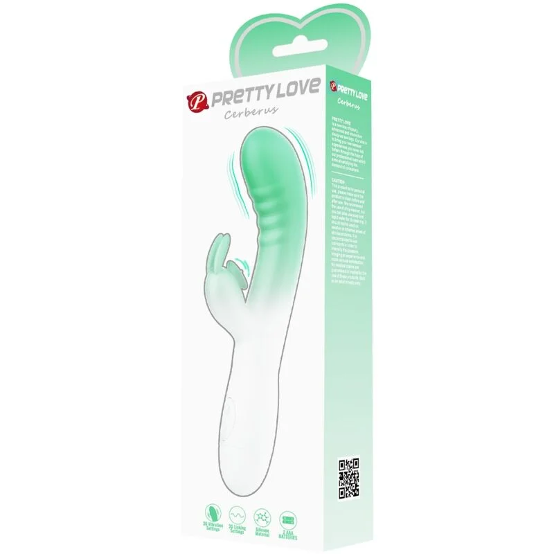 PRETTY LOVE - CERBERUS RABBIT VIBRATOR 3O VIBRATIONS GREEN - Image 9