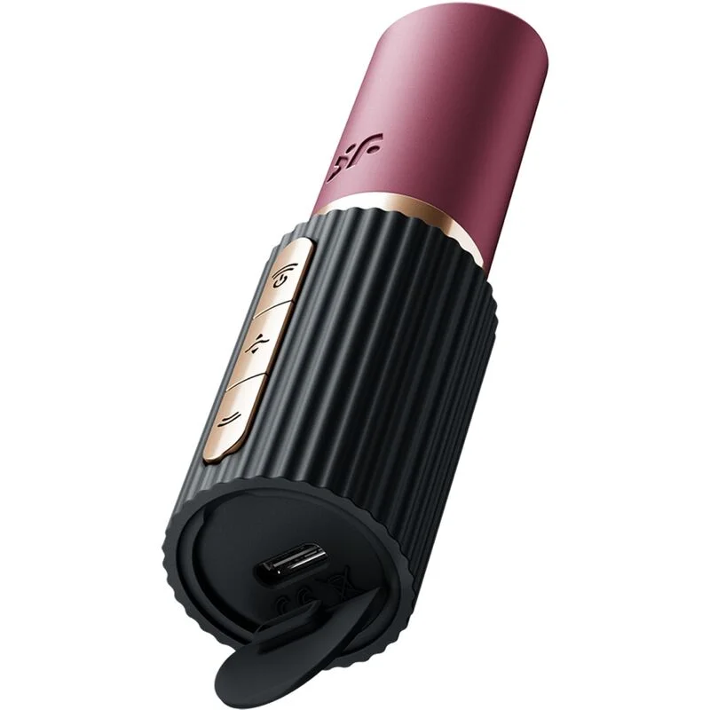 SATISFYER - STIMULATEUR DE CLITORIS DEEP KISS WAVE GRENAT / NOIR