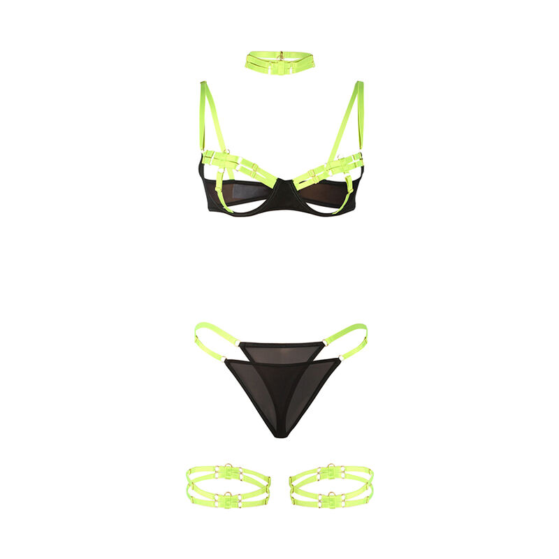 SUBBLIME - 955281 BH SET MET HALSLEI EN FLUORESCENT GROENE BEENDETAILS - Image 6
