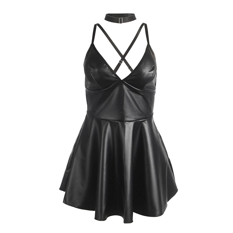 SUBBLIME - 955373 DRESS WITH BLACK LEATHER STRAPS - Image 6