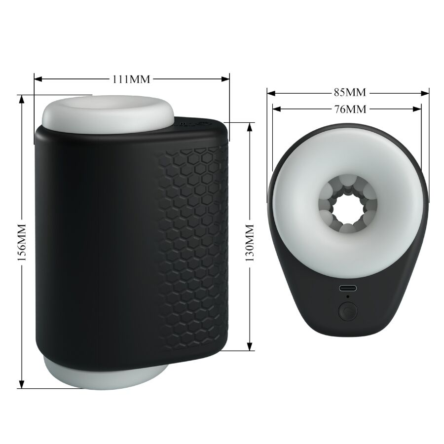 PRETTY LOVE - MASTURBATEUR POUR HOMME DJ GIRL AVEC VIBRATION 5 RÉGLAGES NEGRO - Image 10