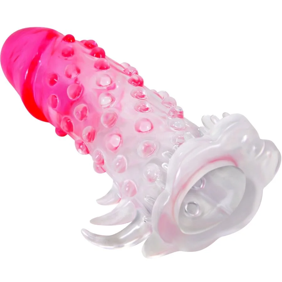 PRETTY LOVE - WILFORD REALISTIC ENLARGEMENT SHEATH WITH EMBOSSED PENIS PINK - Image 3