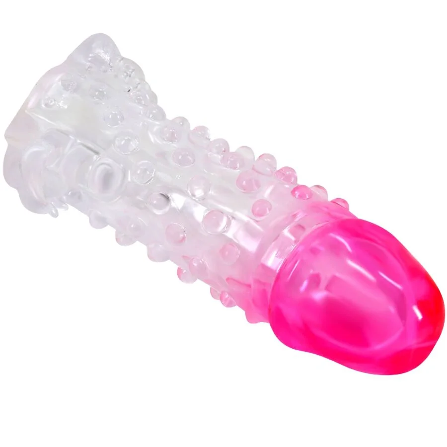 PRETTY LOVE - WILFORD REALISTIC ENLARGEMENT SHEATH WITH EMBOSSED PENIS PINK - Image 4