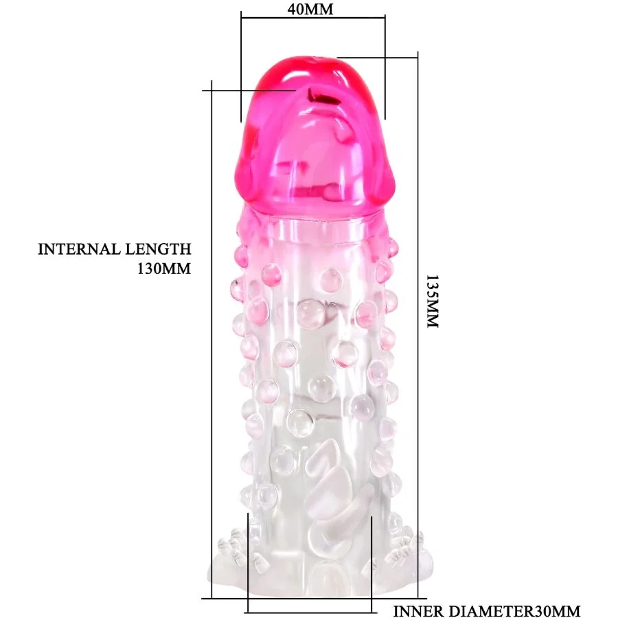 PRETTY LOVE - WILFORD REALISTIC ENLARGEMENT SHEATH WITH EMBOSSED PENIS PINK - Image 6